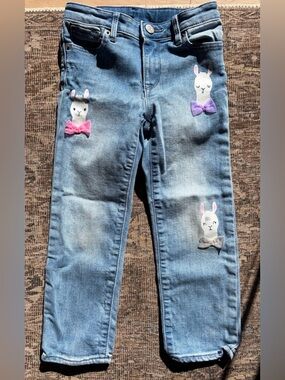 GAP Kids Light Blue Denim Jeans with llama Appliqués